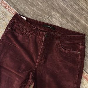 Joe’s Jeans Maroon Corduroy Skinny Pants